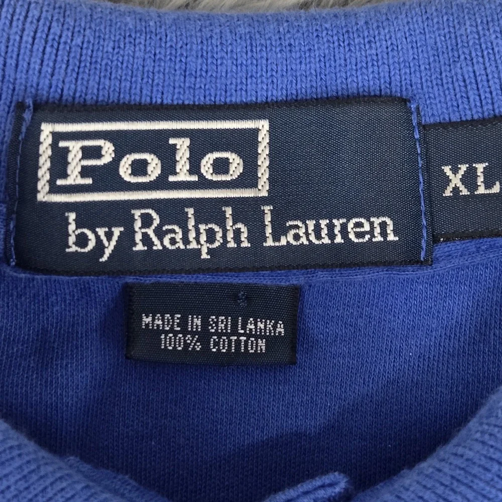 Polo Ralph Lauren‎ Mens XL Blue Long Sleeve Cotton Rugby Preppy Polo